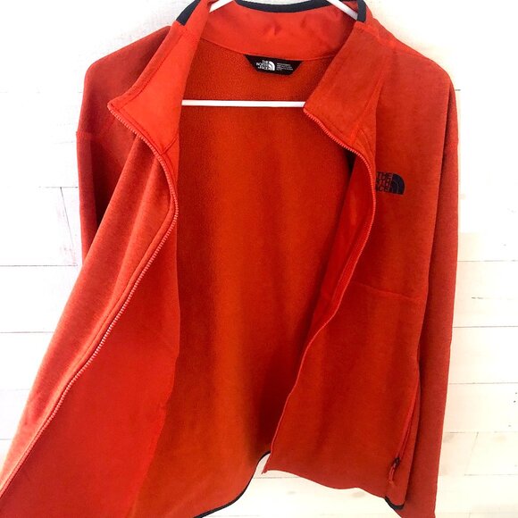 XL Men's North Face Jacket Burnt Orange Zip Up with Pockets Size Extra Large - Picture 4 of 9